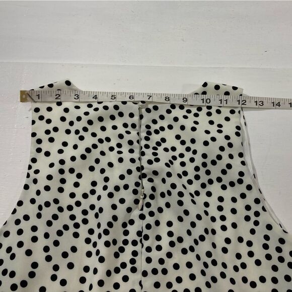 41 Hawthorn Dress Women’s L White Black Polka Dot Fit & Flare Sleeveless Chic - Picture 7 of 10